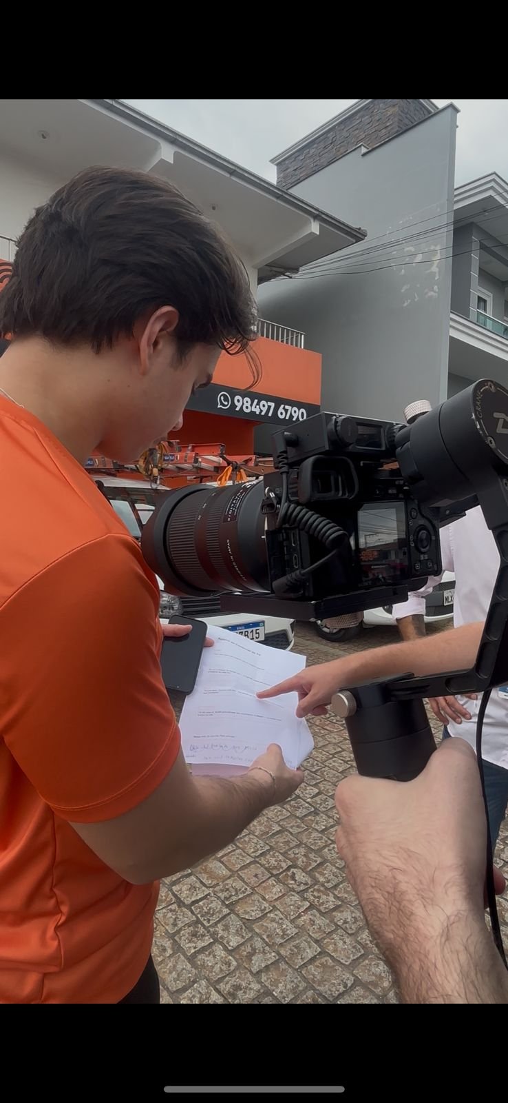 Gravação do primeiro comercial na TV